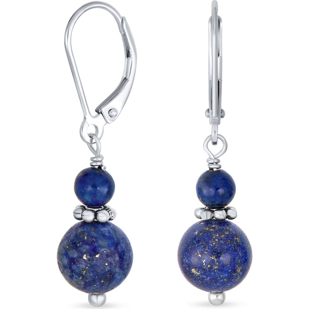Bling Jewelry Resin Drop Earrings In Dark Blue