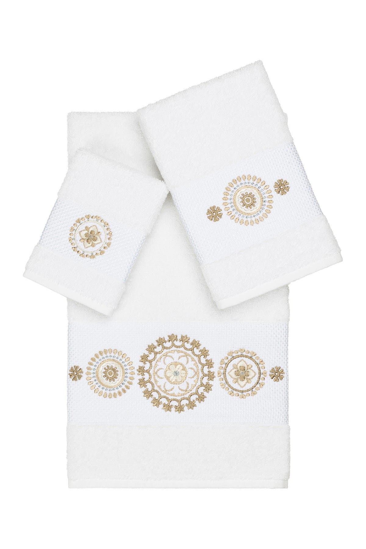Linum Home Isabelle 3-piece Embellished Towel Set