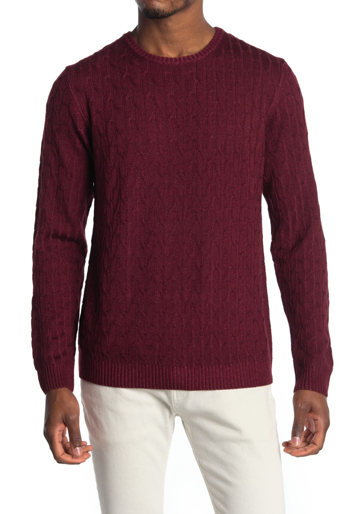 Raffi | Merino Wool Cable Knit Crew Neck Sweater | Nordstrom Rack