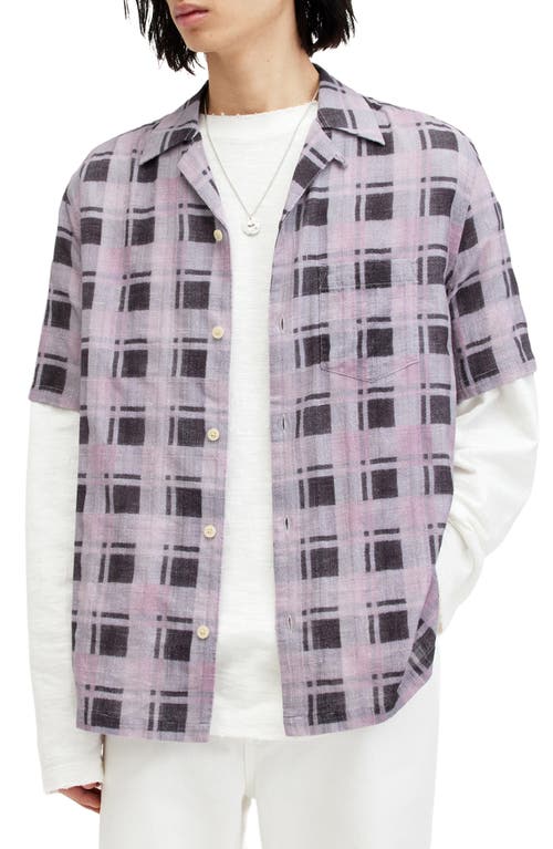 AllSaints Big Sur Check Camp Shirt at Nordstrom,