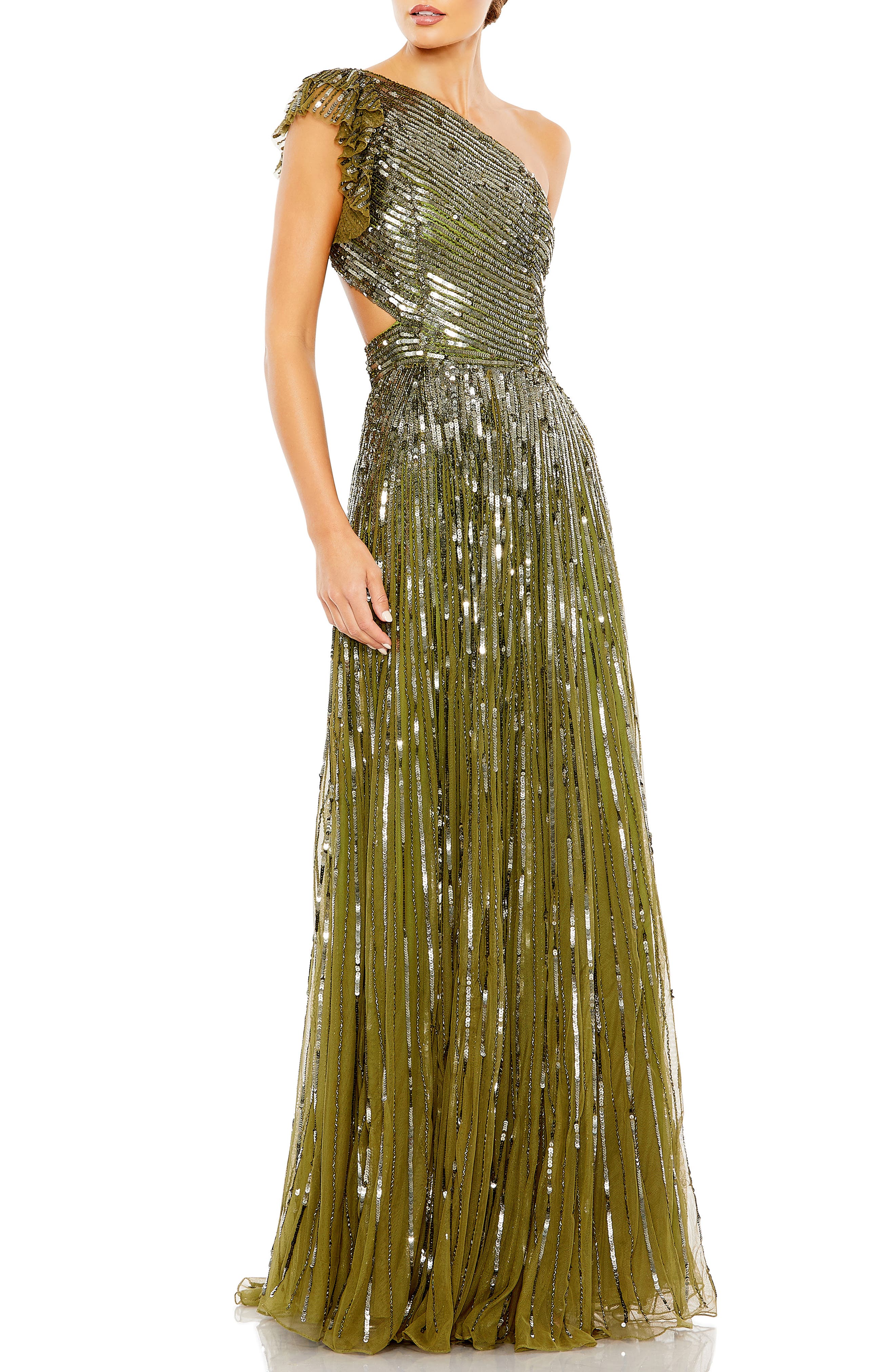 olive green sequin dress