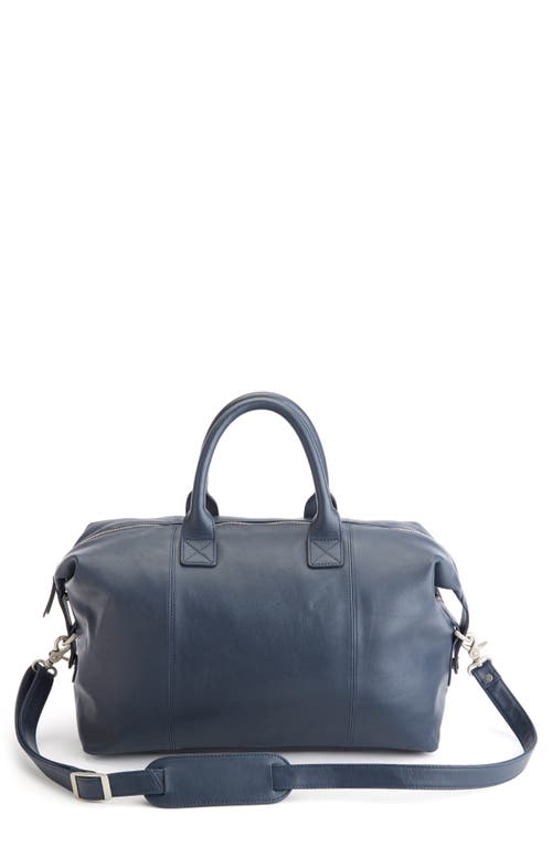 ROYCE New York Leather Duffle Bag in Navy Blue at Nordstrom