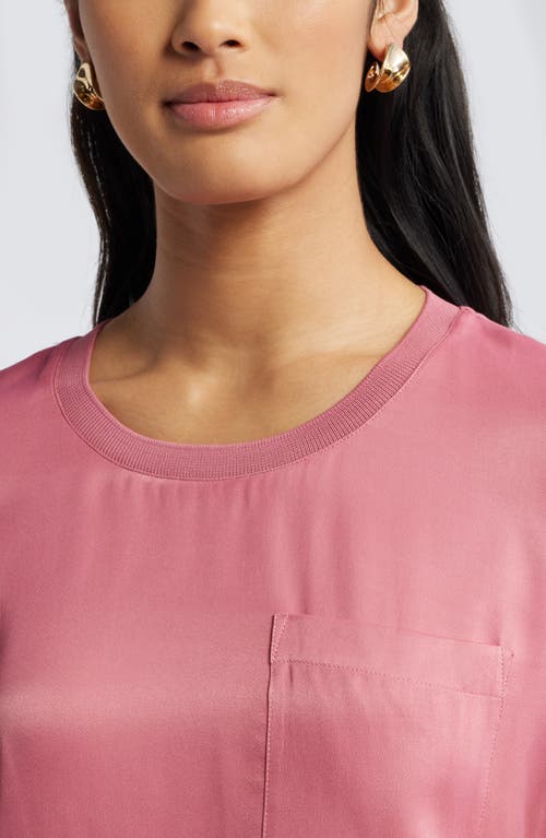 Shop Nordstrom Woven Pocket T-shirt In Pink Mauve