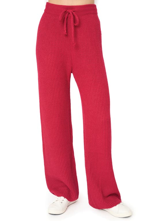 Gibsonlook Gigi Drawstring Rib Sweater Pants In Red