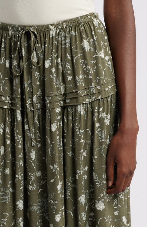 Shop Treasure & Bond Lace Inset Maxi Skirt In Olive- Green Wild Vine