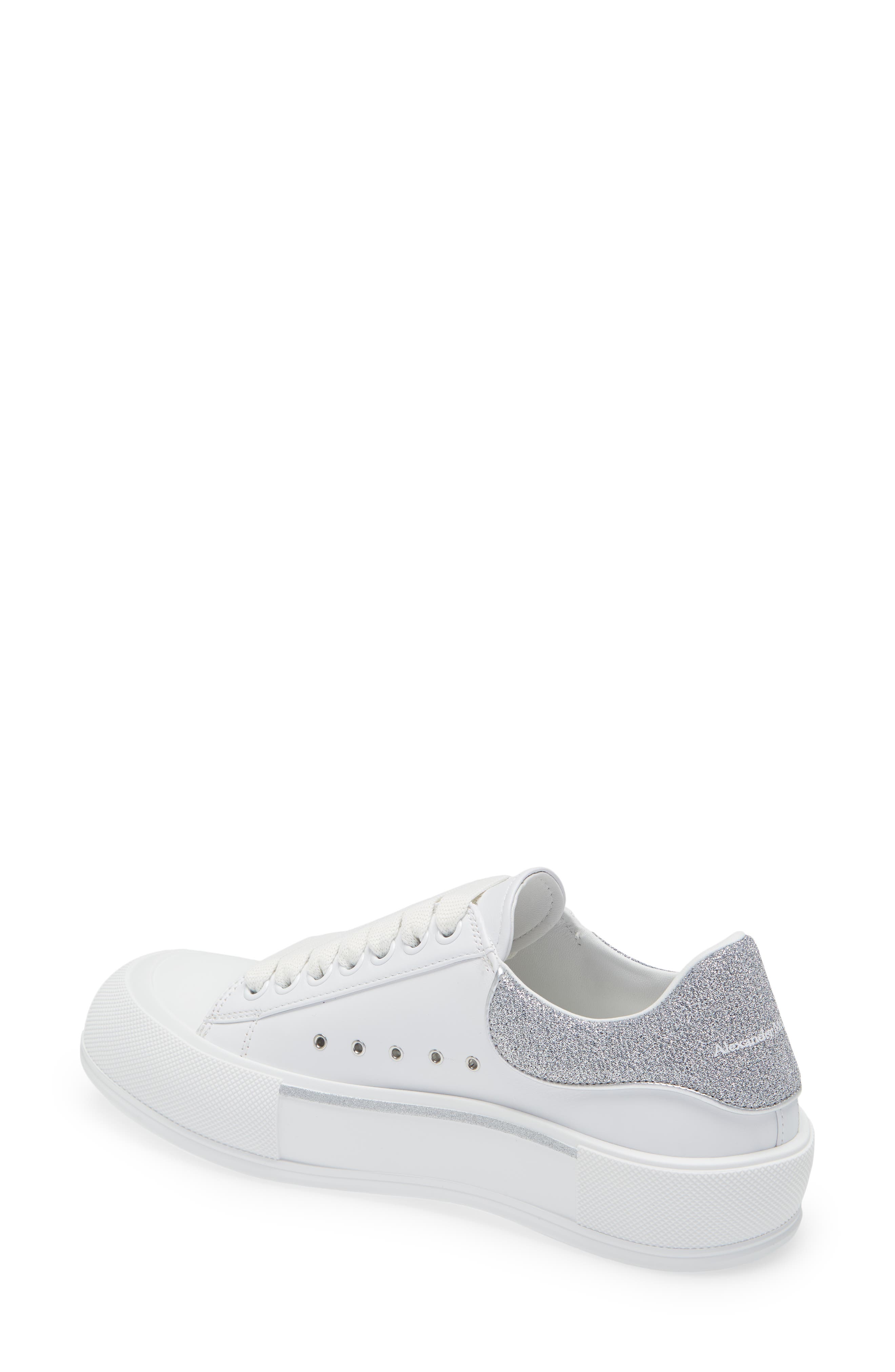 white sneakers glitter