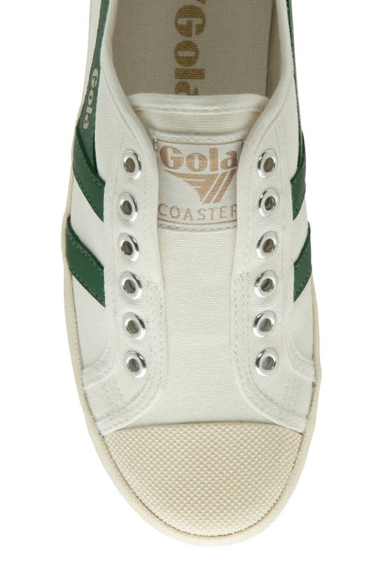 Shop Gola Coaster Slip-on Sneaker In Off White/ Green