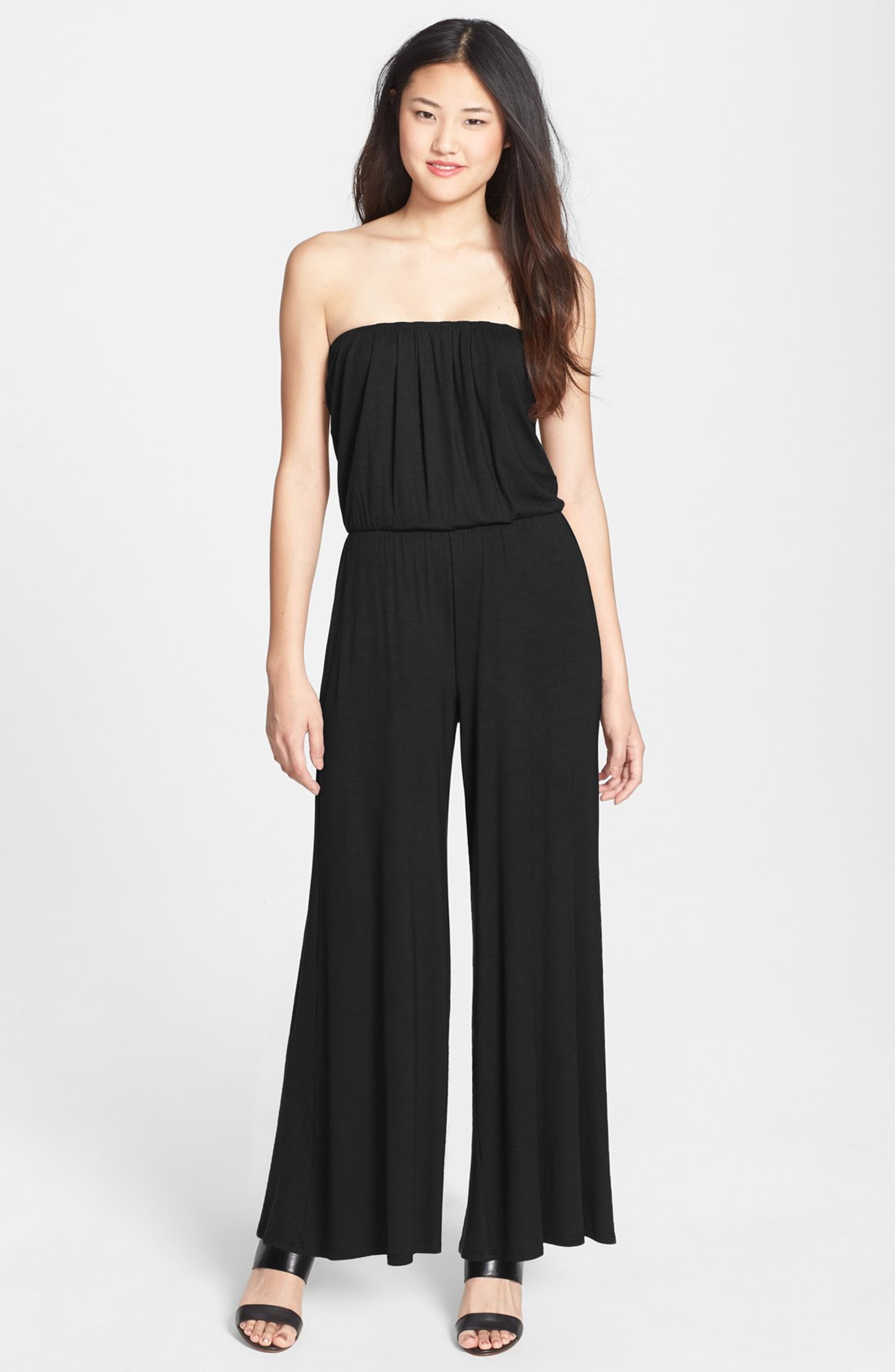 Loveappella Strapless Palazzo Jumpsuit (Petite) | Nordstrom