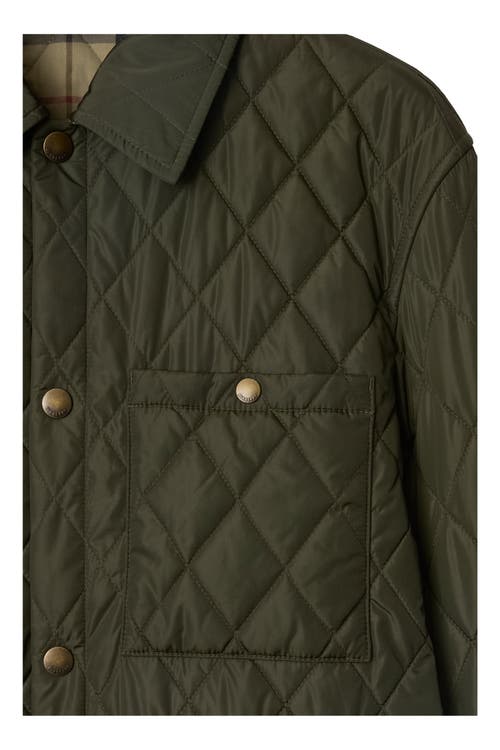 Shop Burberry Quilted Nylon Overshirt In Shale