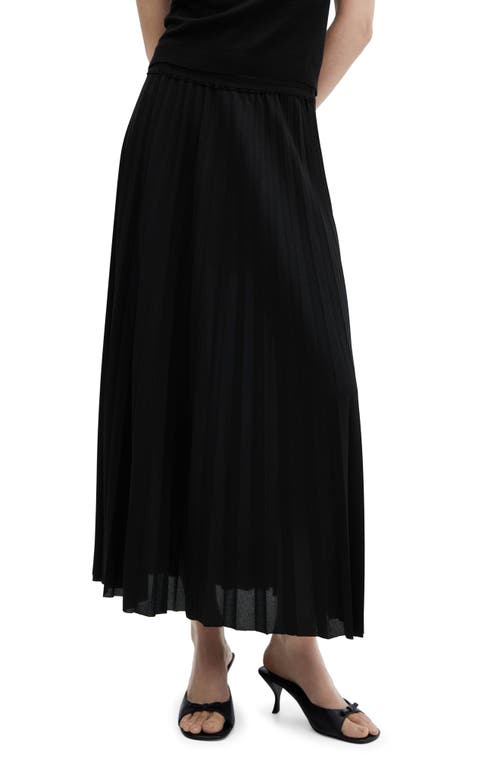 MANGO Pleated Maxi Skirt Black at Nordstrom,