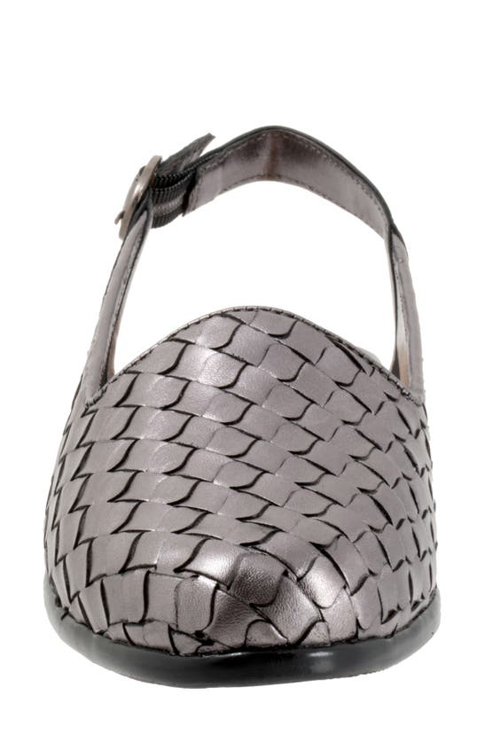 Trotters Lea Slingback Flat In Pewter