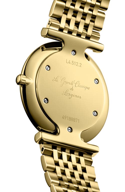 Shop Longines La Grande Classique Diamond Bracelet Watch, 29mm In Gold