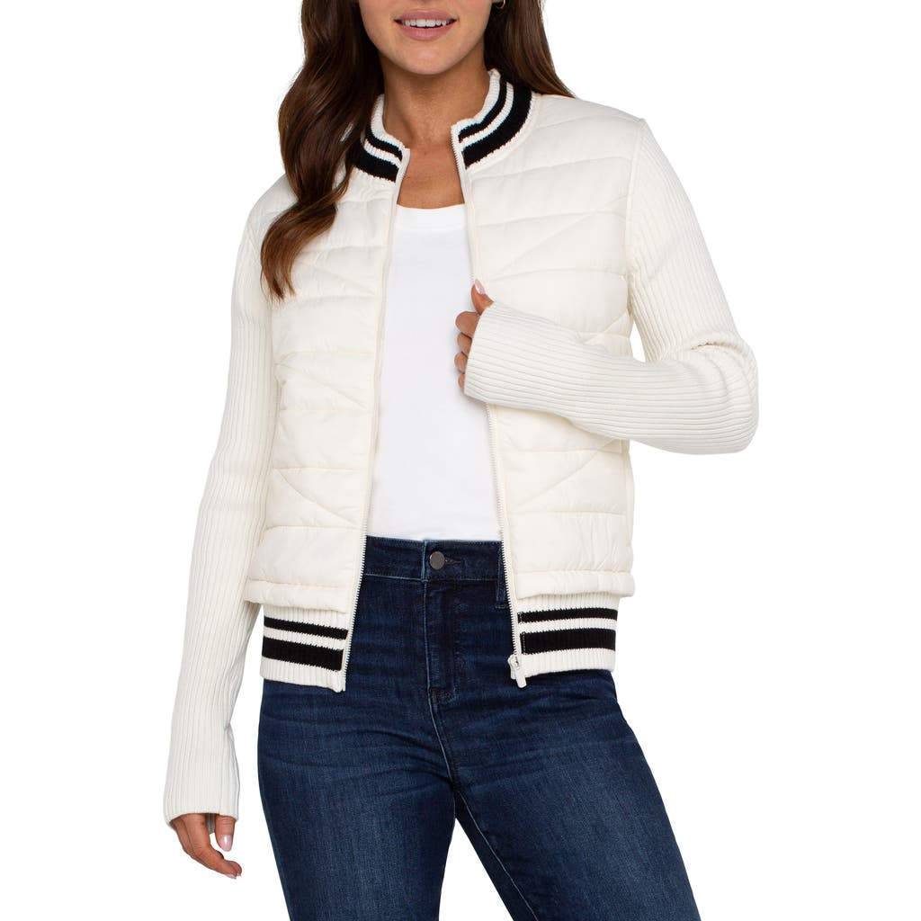 Liverpool Quilted Front Jacket In Porcelain