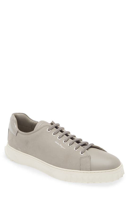 Icon Trade Services Cube Leather Sneaker In Light Grey