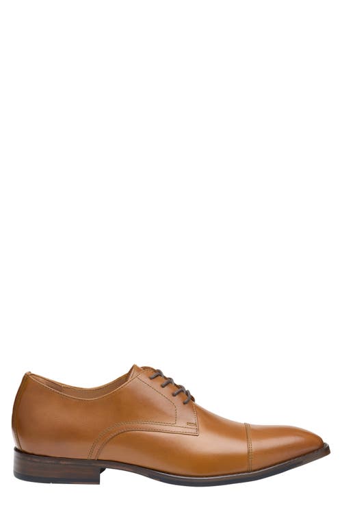 Shop Johnston & Murphy Richland Cap Toe Derby In Tan Full Grain