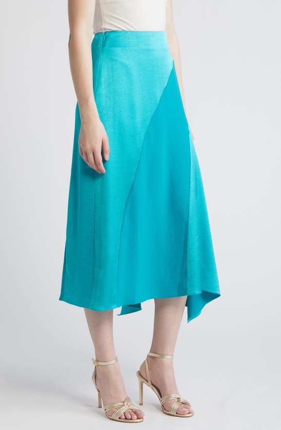 Shop Ted Baker Bolsena Side Drape Satin Midi Skirt In Bright Green