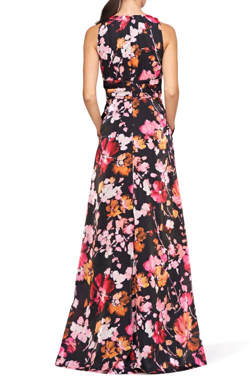 Shop Kay Unger Arlo Floral Maxi Jumpsuit In Saffron/black