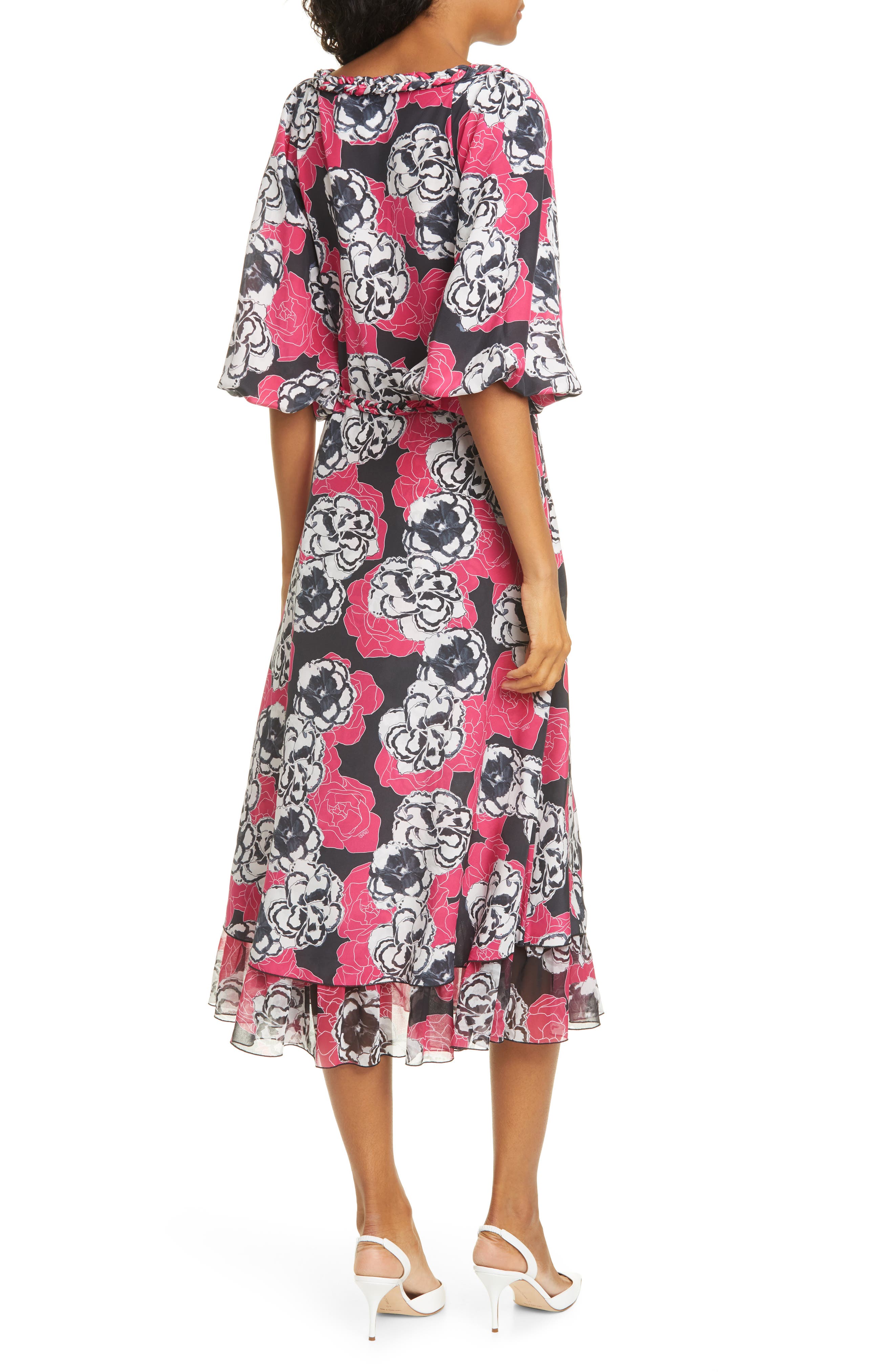 DYVNA | Floral Silk Midi Dress | Nordstrom Rack