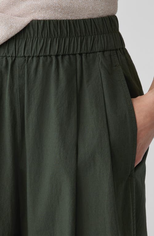 Shop Eileen Fisher Pleated Organic Cotton Lantern Pants In Seaweed