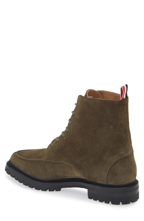 Shop Thom Browne Commando Combat Boot In Dark Green