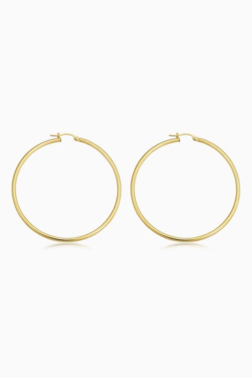 ORADINA ORADINA 14K YELLOW GOLD EVERYTHING LARGE HOOP EARRINGS