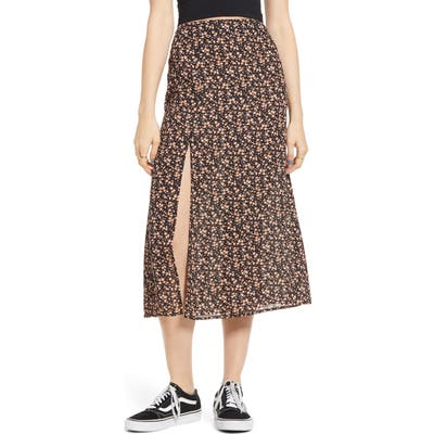 Good Luck Gem Slit Front Midi Skirt