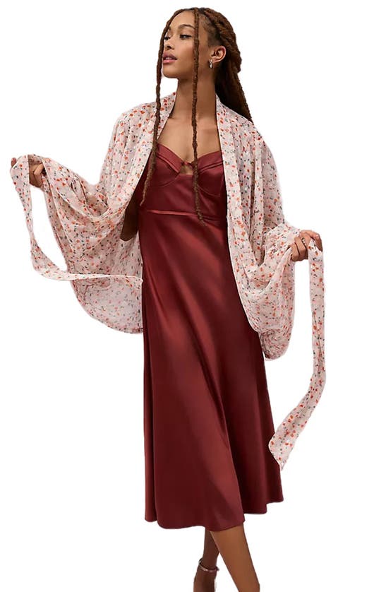 Saachi Ditsy Print Wrap In Pink