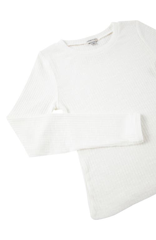 Shop Habitual Kids Kids' Rib Long Sleeve Top In Off-white