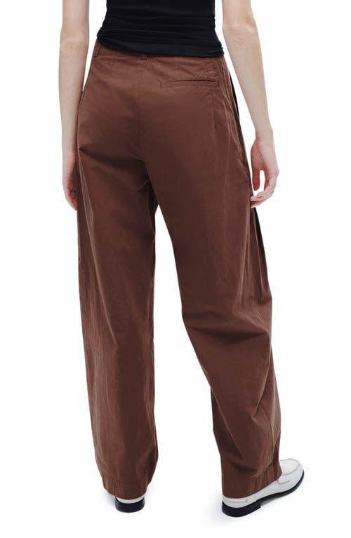 Rag & Bone Donovan Pleated Cotton Twill Wide Leg Pants In Brown