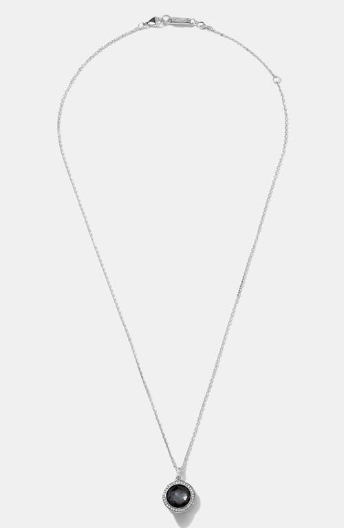 Ippolita Stella Lollipop Pendant Necklace In Hematite Doublet With Diamonds In Sterling Silver, 16 In Silver/hematite