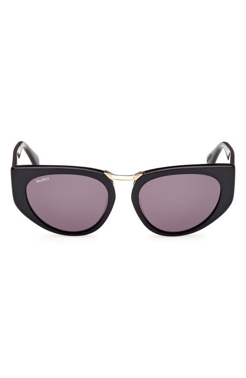 Shop Max Mara Bridge1 54mm Cat Eye Sunglasses In Shiny Black/smoke