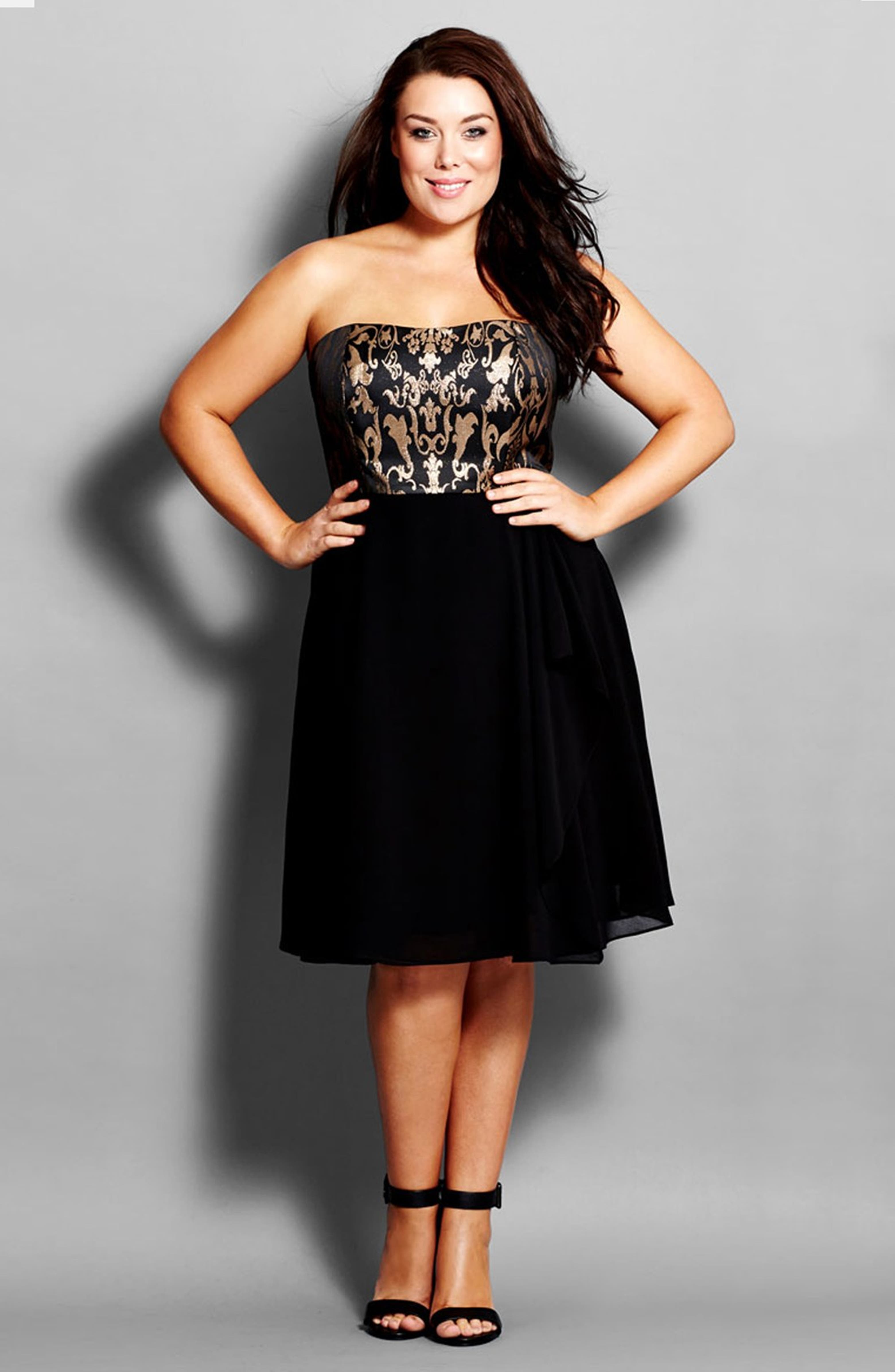 City Chic 'She's All That' Strapless Fit & Flare Dress (Plus Size ...