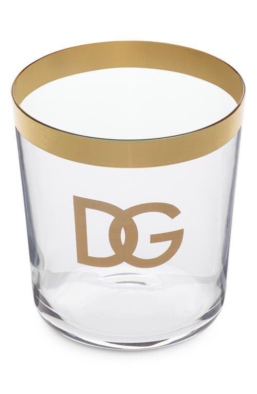 Dolce & Gabbana Dolce&gabbana Dg Logo Set Of 2 Water Glasses In Tran/gold
