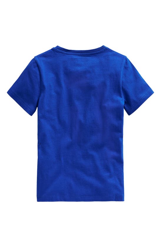 Shop Mini Boden Kids' Rhino Appliqué Cotton T-shirt In Peacock Plume Blue