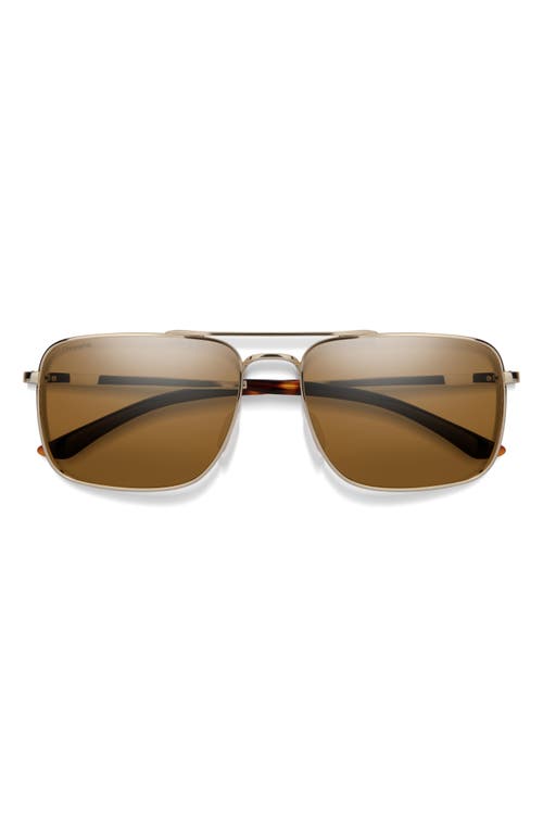 Smith Outcome 59mm Chromapop™ Polarized Aviator Sunglasses In Brown