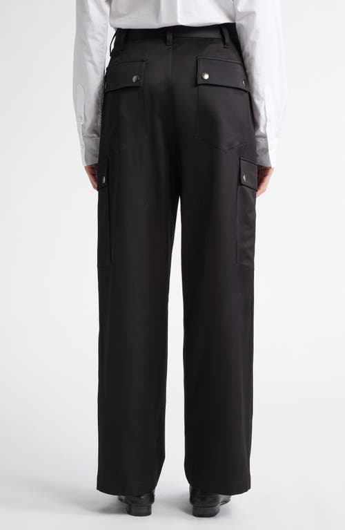 Shop Maria Mcmanus Snap Stretch Wide Leg Cargo Pants In Black