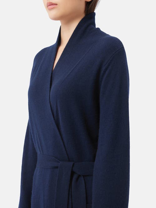 Gobi Cashmere Long Cashmere Robe In Navy