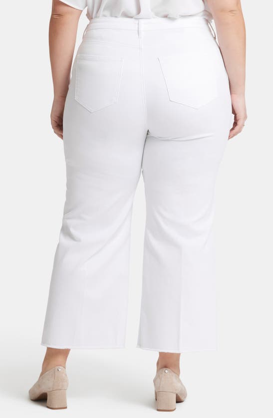 Nydj Teresa Exposed Button High Waist Ankle Wide Leg Jeans In Optic White