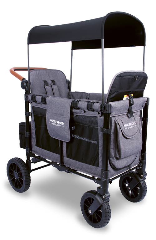 WonderFold W2 Luxe 2-Passenger Multifunctional Stroller Wagon in Charcoal Gray