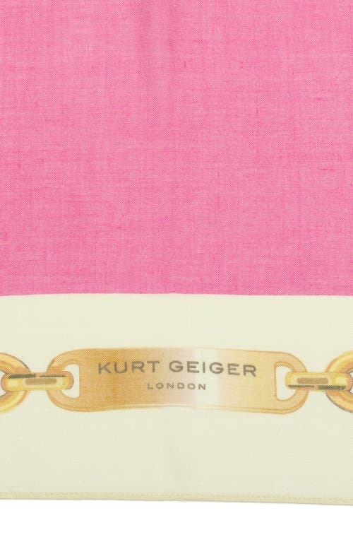 Shop Kurt Geiger London Chain & Stripe Oblong Scarf In Pink Multi