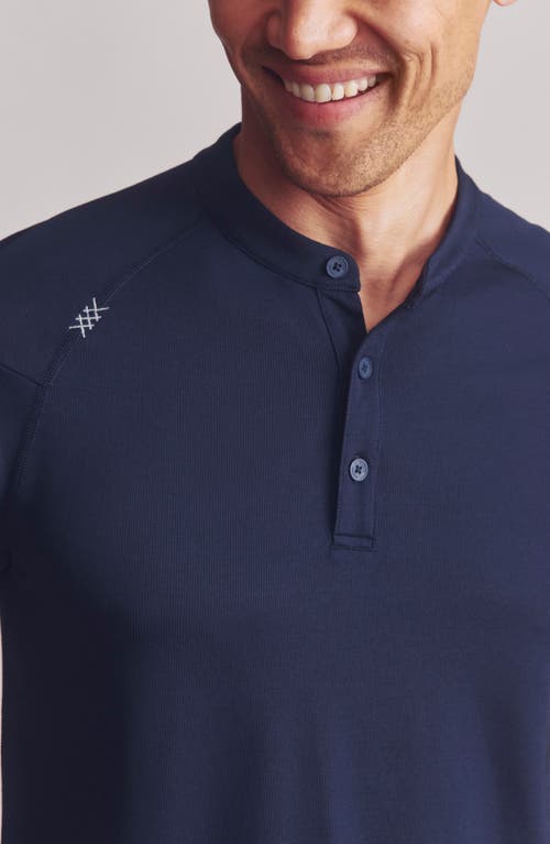 Shop Rhone Delta Piqué Performance Henley In True Navy