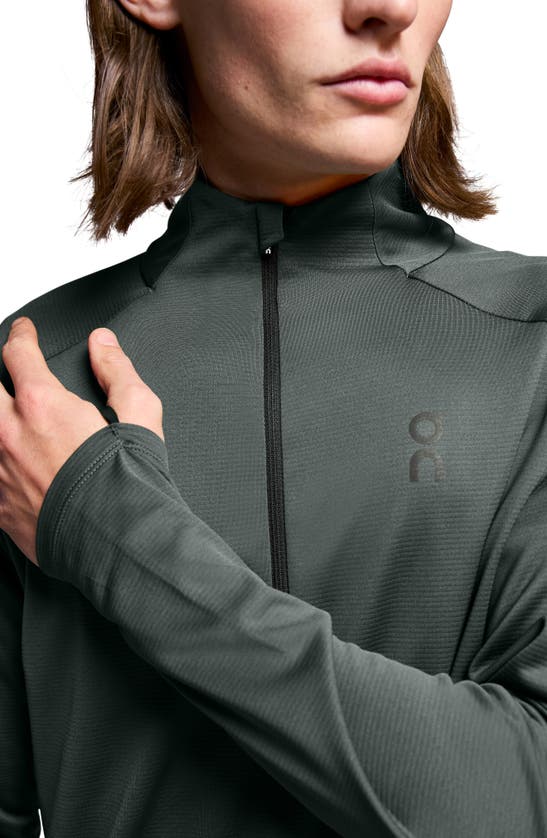 Shop On Climate Knit Quarter Zip Running Top In Lead