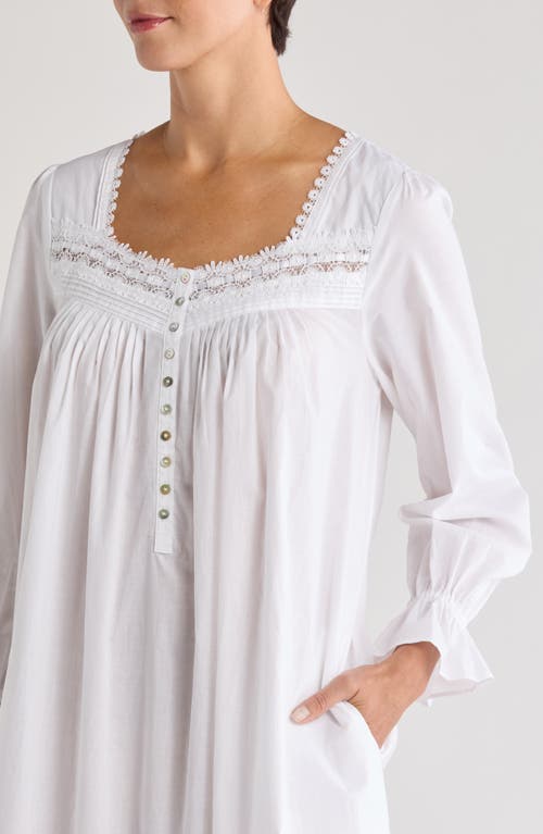 Shop Eileen West Long Sleeve Cotton Ballet Nightgown In White