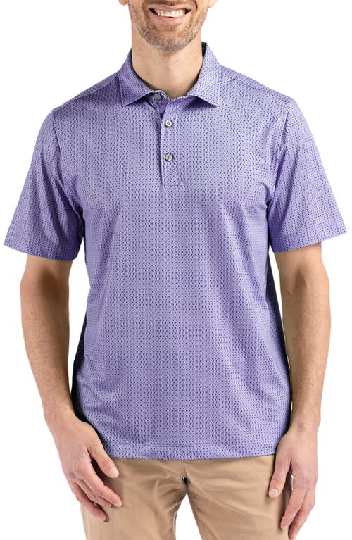 Cutter & Buck Pike Shadow Check Print Polo In Hyacinth