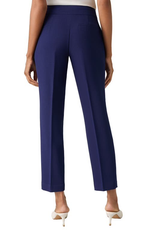 Kasper Hidden Fly Front Taffeta Pants In Navy