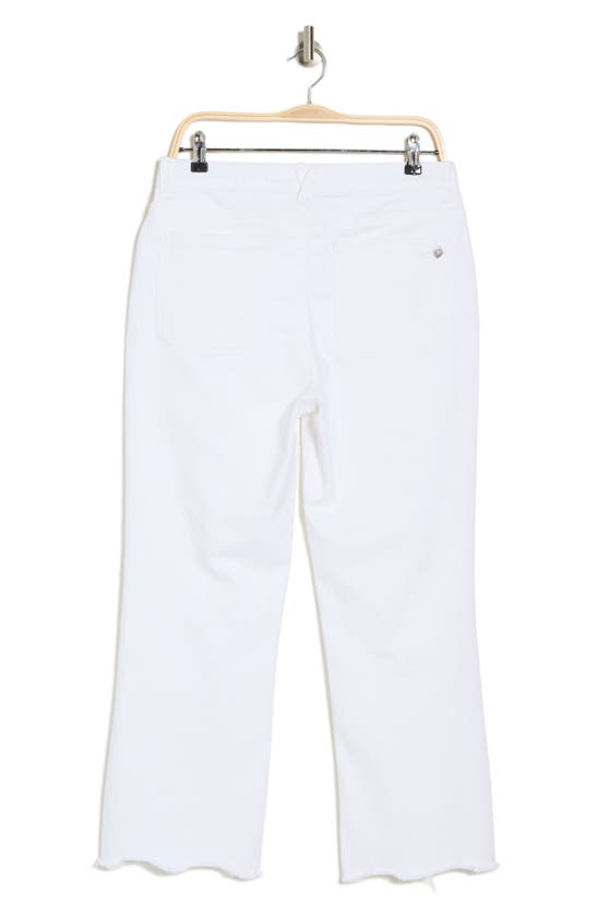 Democracy Scalloped Hem Barrel Leg Crop Jeans In Optic White
