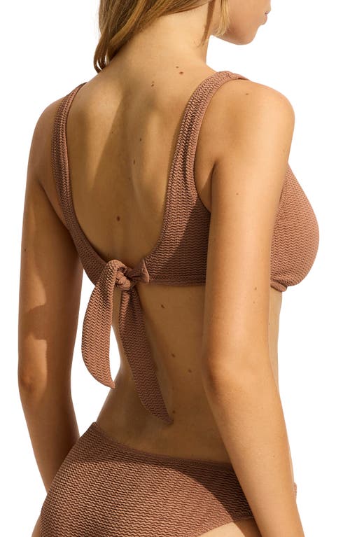 Shop Seafolly Sea Dive Bikini Top In Bronze