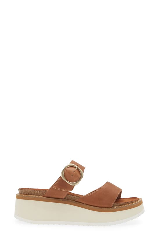 Shop Naot Halvah Platform Wedge Sandal In Latte Brown Leather