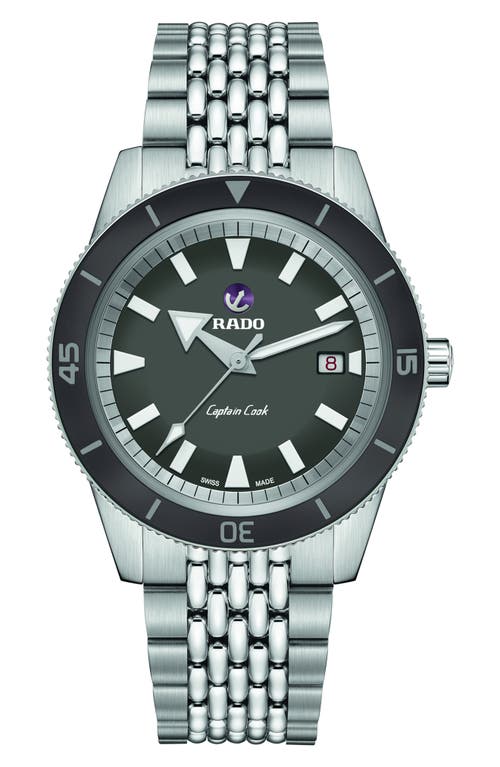RADO Captain Cook Automatic Bracelet Watch, 42mm in Grey at Nordstrom