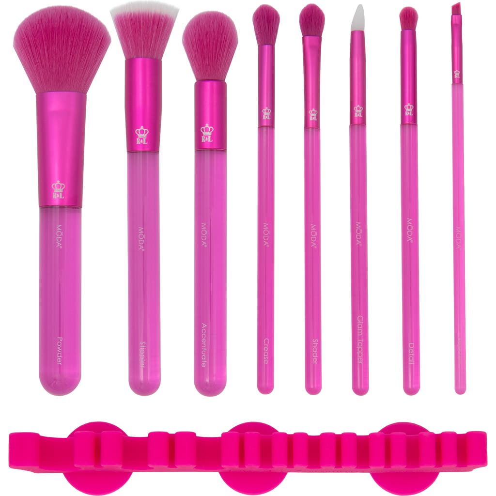 Moda Pink-ception Full Face 9-piece Makeup Brush Set In Pink